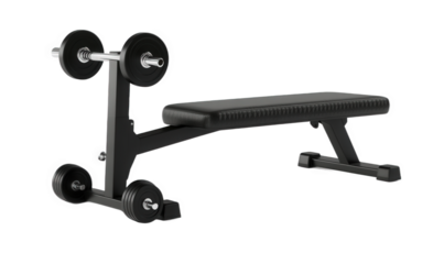 A black leather chair in the gym