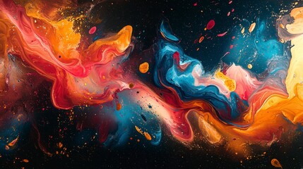 Obraz premium Vibrant Abstract Art with Colorful Swirls and Dynamic Patterns Perfect for Backgrounds and Creative Projects