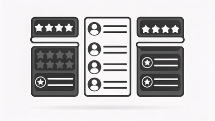 Fototapeta premium User feedback analysis online platform graphic design digital environment overview customer insight and satisfaction evaluation