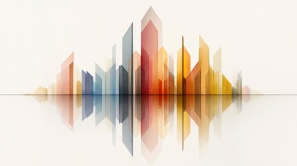 Fototapeta premium Abstract Colorful Geometric Shapes Reflective Symmetry Art Design for Background or Wall Decoration