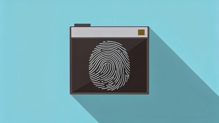 Exploring digital fingerprint technology modern workspace graphic design minimalist environment abstract viewpoint security concept and innovation