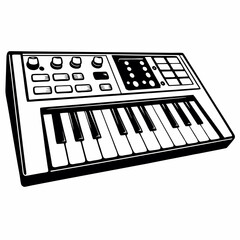 Fototapeta premium Synthesizer BW