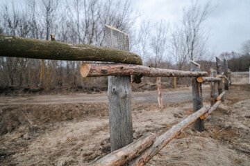 wooden cattle pen