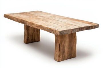Rustic Wooden Table with Raw Finish Ideal for Minimalist or Natural Decor in Home and Office Environments