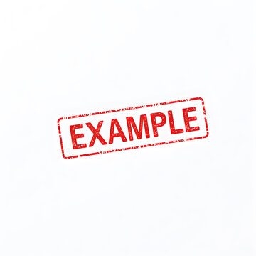Example text stamp red rubber stamp on white background. Generative AI