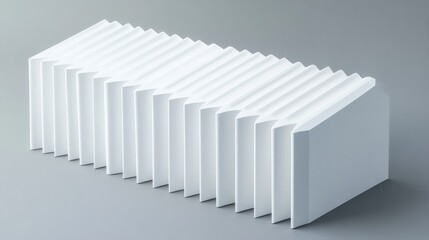 Abstract White Geometric Forms: A Study in Minimalist Design