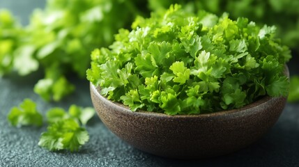 A bowl of fresh parsley