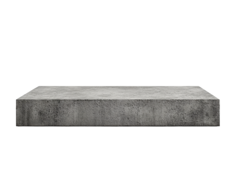 Gray concrete slab on a black background, ideal for product display or minimalist design.