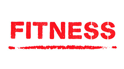 Fitness text stamp red rubber stamp on white background. Generative AI
