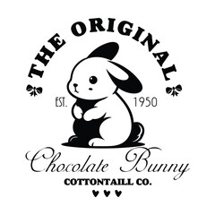 Easter Day T-shirt Design, The Original Chocolate Bunny, Easter sign design, Art & Illustration