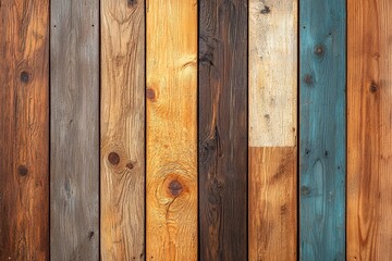 Fototapeta premium Wooden Planks Background with Varied Textures and Colors Ideal for Natural and Rustic Themes