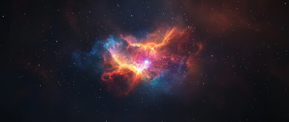 Fototapeta premium vibrant and colorful nebula in deep space with stars