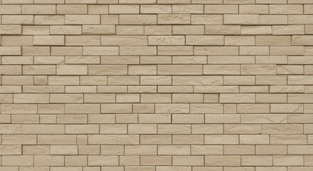 Naklejka premium Textured Brick Wall: A close-up shot of a textured beige brick wall, showcasing its intricate pattern and rough, tactile surface.