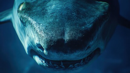 Naklejka premium Great White Shark Close Up Underwater View