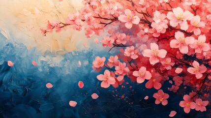 Beautiful cherry blossoms in full bloom