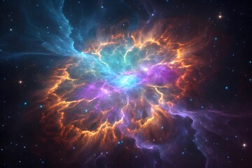 Fototapeta premium Colorful Nebula with Stars in Deep Space Background
