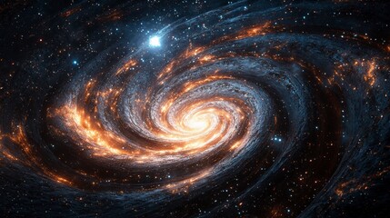 Stunning Cosmic Swirl Illustration with Vibrant Colors and Starry Background Capturing the Beauty of the Universe in Fine Art Style