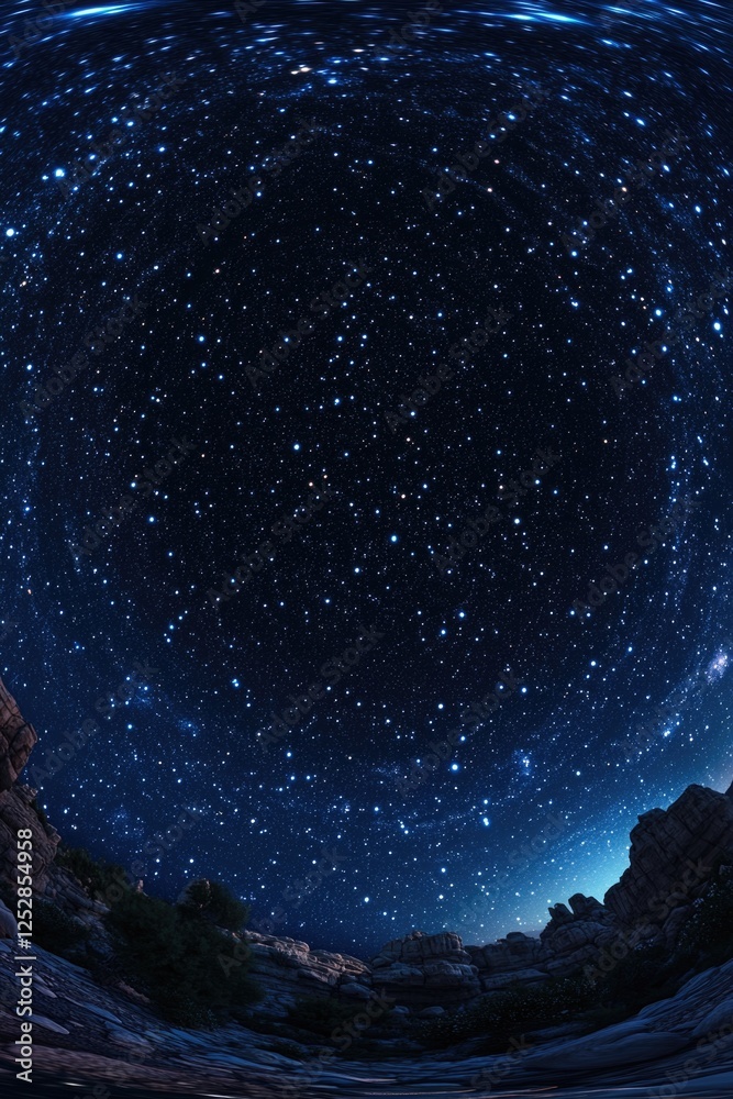 Canvas Prints a stunning view of the night sky, featuring a vibrant array of stars and nebulae. the scene is set i