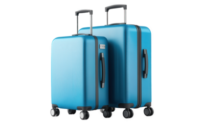 A blue travel suitcase