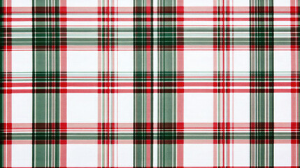 Red, Green, and White Plaid Pattern on Fabric