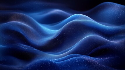 Obraz premium Ethereal blue waves of abstract landscape, cosmic journey and dreamlike exploration concept