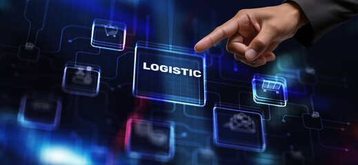 Logistics concept. Procurement delivery and transportation processes