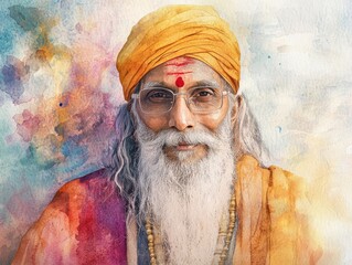 An image of a revered spiritual figure known for wisdom and tranquility.