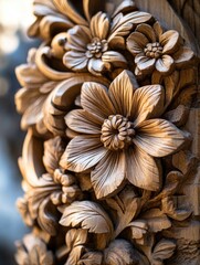 The image features ornate and detailed wooden panels, showcasing the artistry and craftsmanship involved in creating such intricate designs.