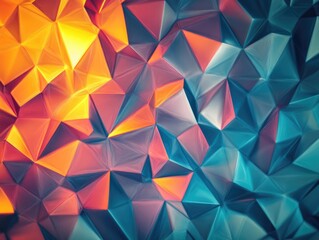 Obraz premium Stylized digital art piece featuring abstract geometric shapes in vivid colors.