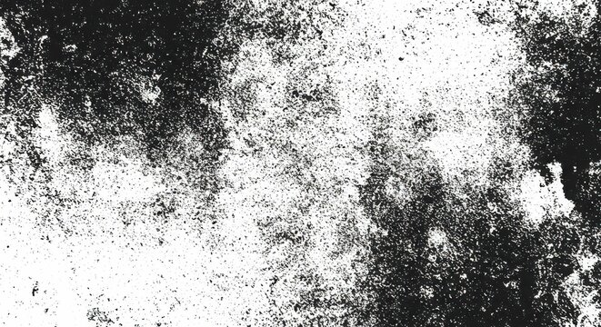 Abstract grunge texture with black and white splatter pattern