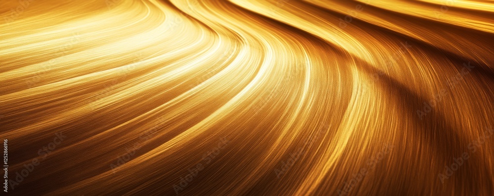 Poster golden abstract light trails, dynamic and flowing pattern. motion and energy concept