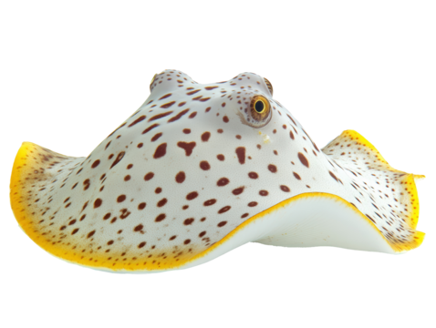 Isolated Close-up of Spotted Stingray Face