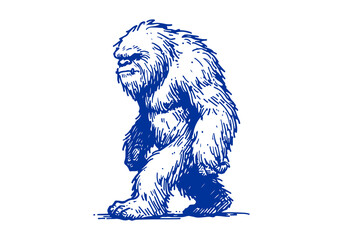 Yeti hand drawn sketch vector