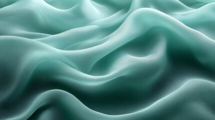 Fototapeta premium soft flowing turquoise fabric texture, abstract wave pattern. elegance and luxury design concept