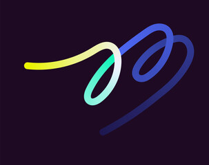 Obraz premium bright, neon squiggle shapes with smooth curves and loops. vivid colors transition through seamless gradients, blending hues like pink, blue, green, and orange, creating a playful, dynamic effect.