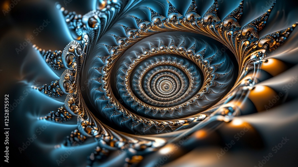 Aufkleber spiral design of concentric circles abstract art digital rendering modern aesthetics close-up view g