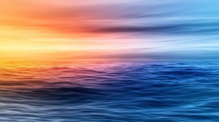 Obraz premium Oceanlike gradient colors transitioning from dark to light abstract art seascape tranquil environment wide view serenity
