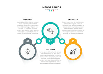 Infographic 3 options design elements for your business data. Vector Illustration.