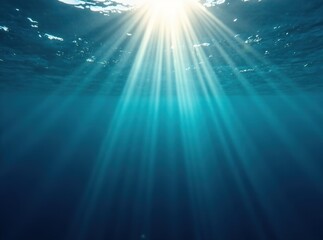 Fototapeta premium Sunbeams Through Ocean, Underwater Seamless Loop