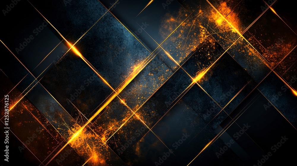 Poster Dynamic diagonal abstract art composition digital canvas minimalist design dark environment contemporary viewpoint