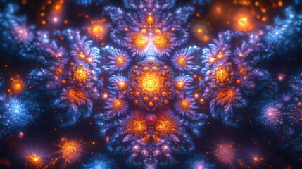 Vibrant swirling fractal design with dynamic colors creating a mesmerizing psychedelic background