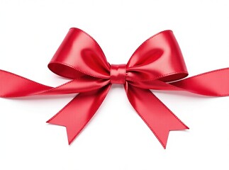 Fototapeta premium Christmas Red Ribbon Watercolor Clip Art - Festive Decoration