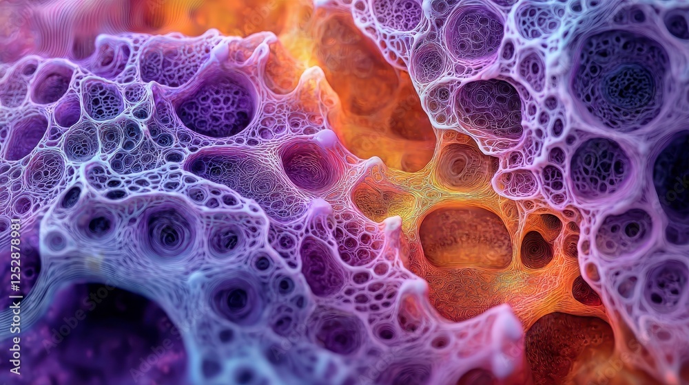 Fototapete abstract colorful organic structures with intricate patterns and textures, perfect for artistic proj