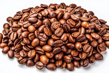 Naklejka premium Aromatic Coffee Beans: High-Resolution Image with Clipping Path, Isolated on White Background