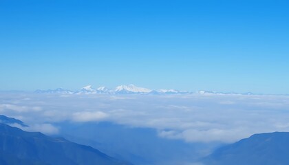 Fototapeta premium Scenic Mountain View With A Clear Blue Sky