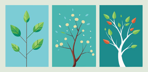 Spring nature posters collection: renewal and growth designs for art display