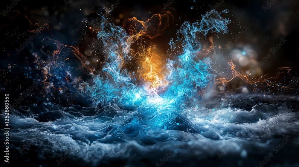 Aufkleber Creating waves of thought the manifestation of ideas in an ethereal environment