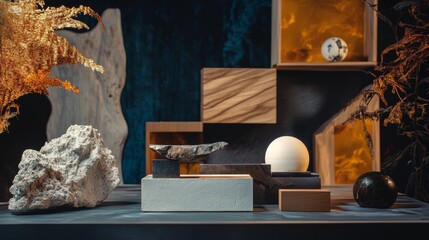 Abstract geometric shapes with a natural touch