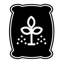 a sack of vegetable seeds glyph icon