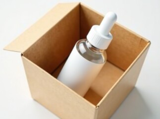 Dropper Bottle Cardboard Box Mockup - High-Quality Product Photography